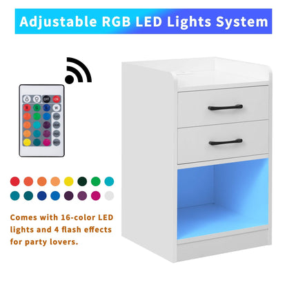 Nightstand with Charging Station and LED Lights - A-1 Thread Vault