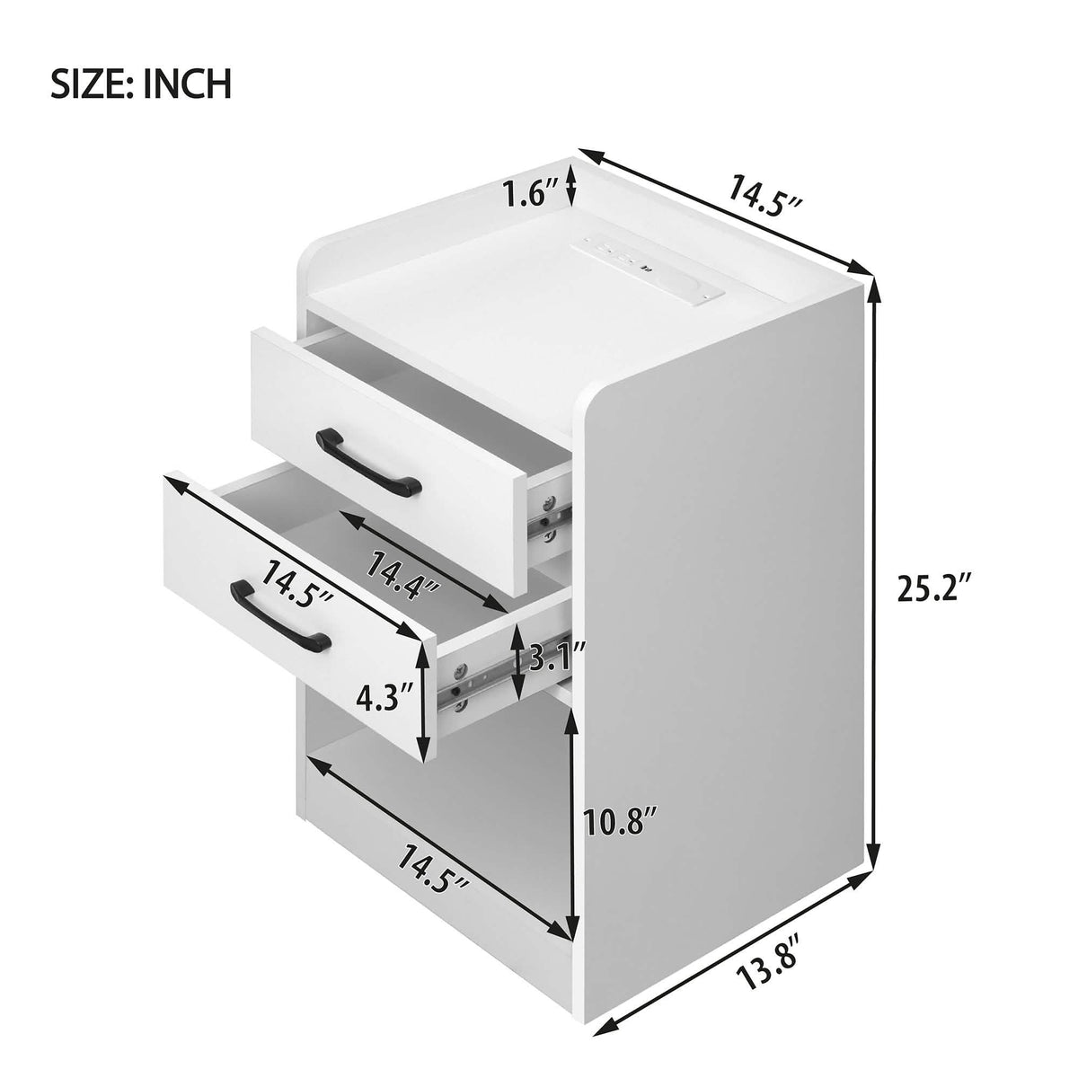 Nightstand with Charging Station and LED Lights - A-1 Thread Vault
