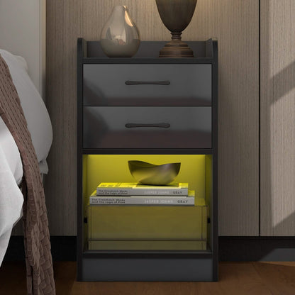 Nightstand with Charging Station and LED Lights - A-1 Thread Vault