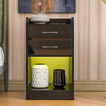 Nightstand with Charging Station and LED Lights - A-1 Thread Vault