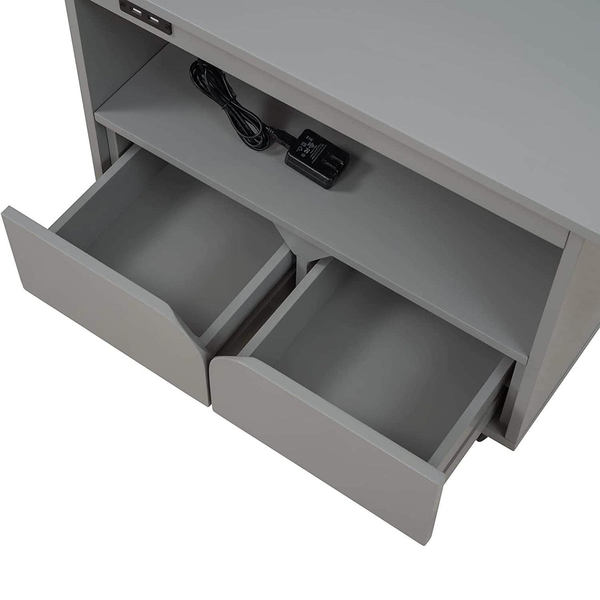 Nightstand with USB Port and Foldable Tabletop - A-1 Thread Vault
