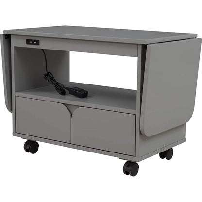 Nightstand with USB Port and Foldable Tabletop - A-1 Thread Vault
