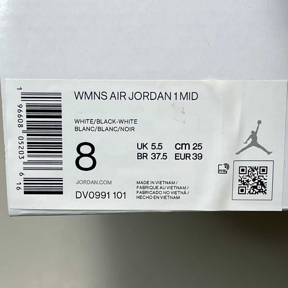 NIKE AIR JORDAN 1 Mid Panda Shoe Women's Sz 8 Black / White DV0991-101 (New) - A-1 Thread Vault