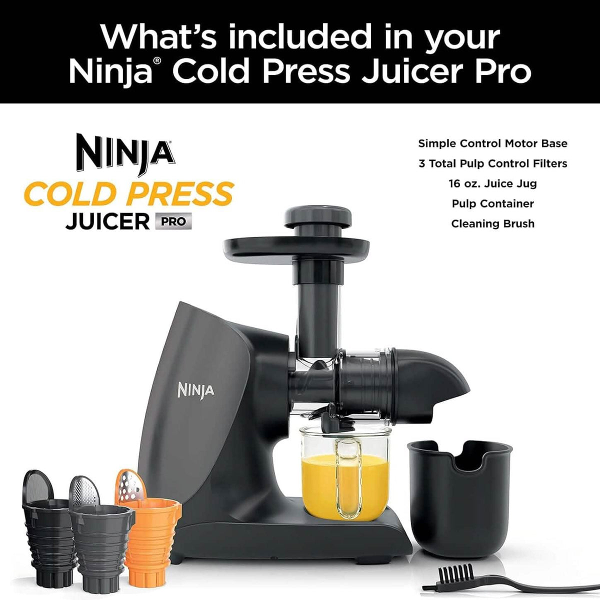 Ninja JC101 Cold Press Pro Juicer 1st Generation Graphite (Refurbished) - A-1 Thread Vault