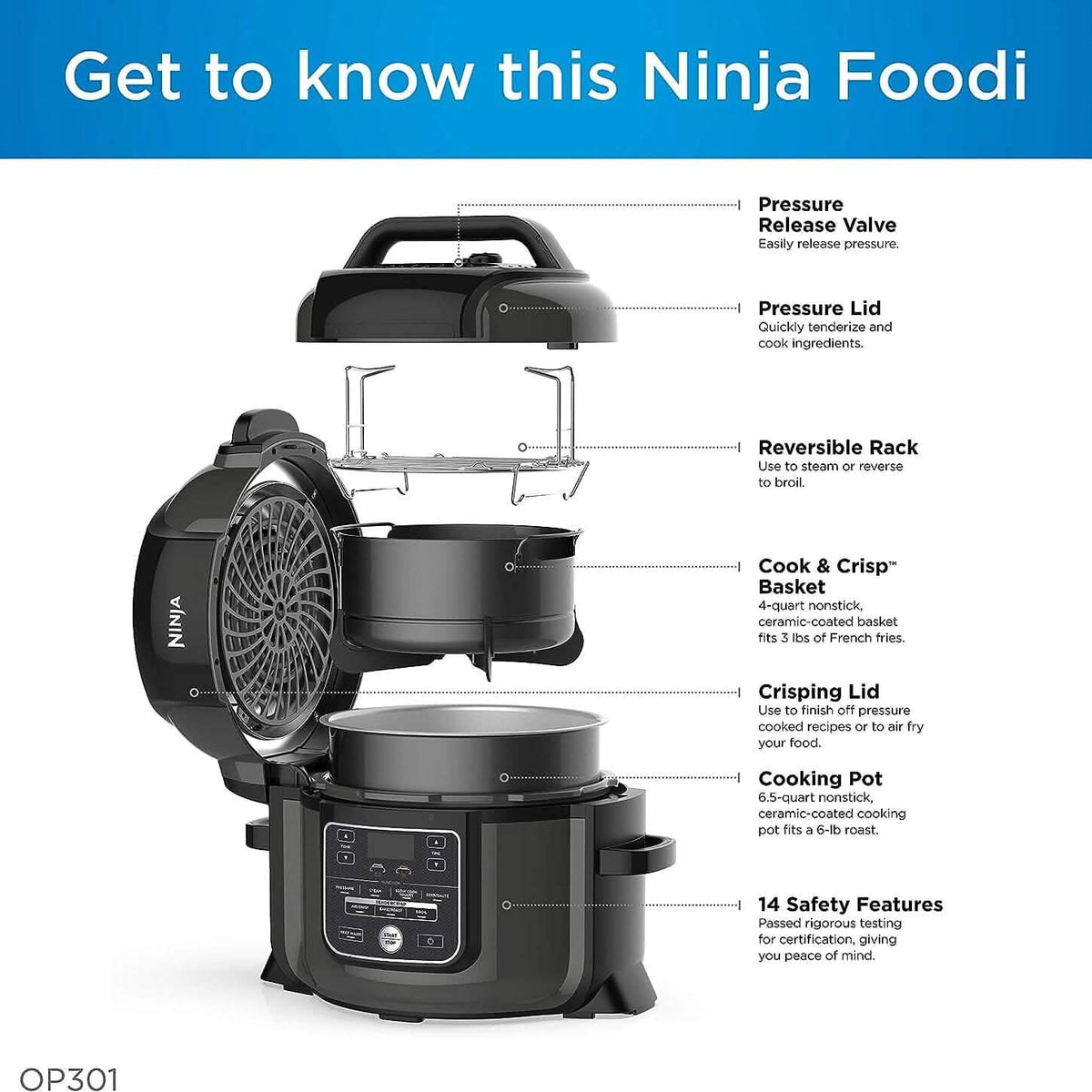 Ninja Pressure Cookers & Canners, 6.5 qt, Black (Refurbished) - A-1 Thread Vault