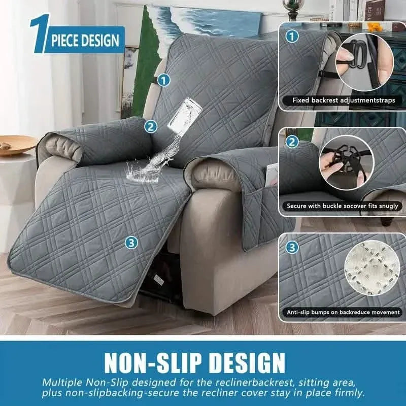 Non Slip Recliner Chair Cover, Washable Reclining Chair/Furniture Protector - A-1 Thread Vault