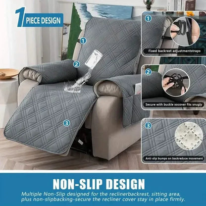 Non Slip Recliner Chair Cover, Washable Reclining Chair/Furniture Protector - A-1 Thread Vault