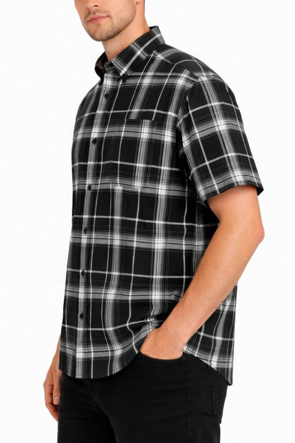 Oldschool Checkered Button Down Short Sleeve Shirt - A-1 Thread Vault