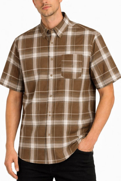 Oldschool Checkered Button Down Short Sleeve Shirt - A-1 Thread Vault