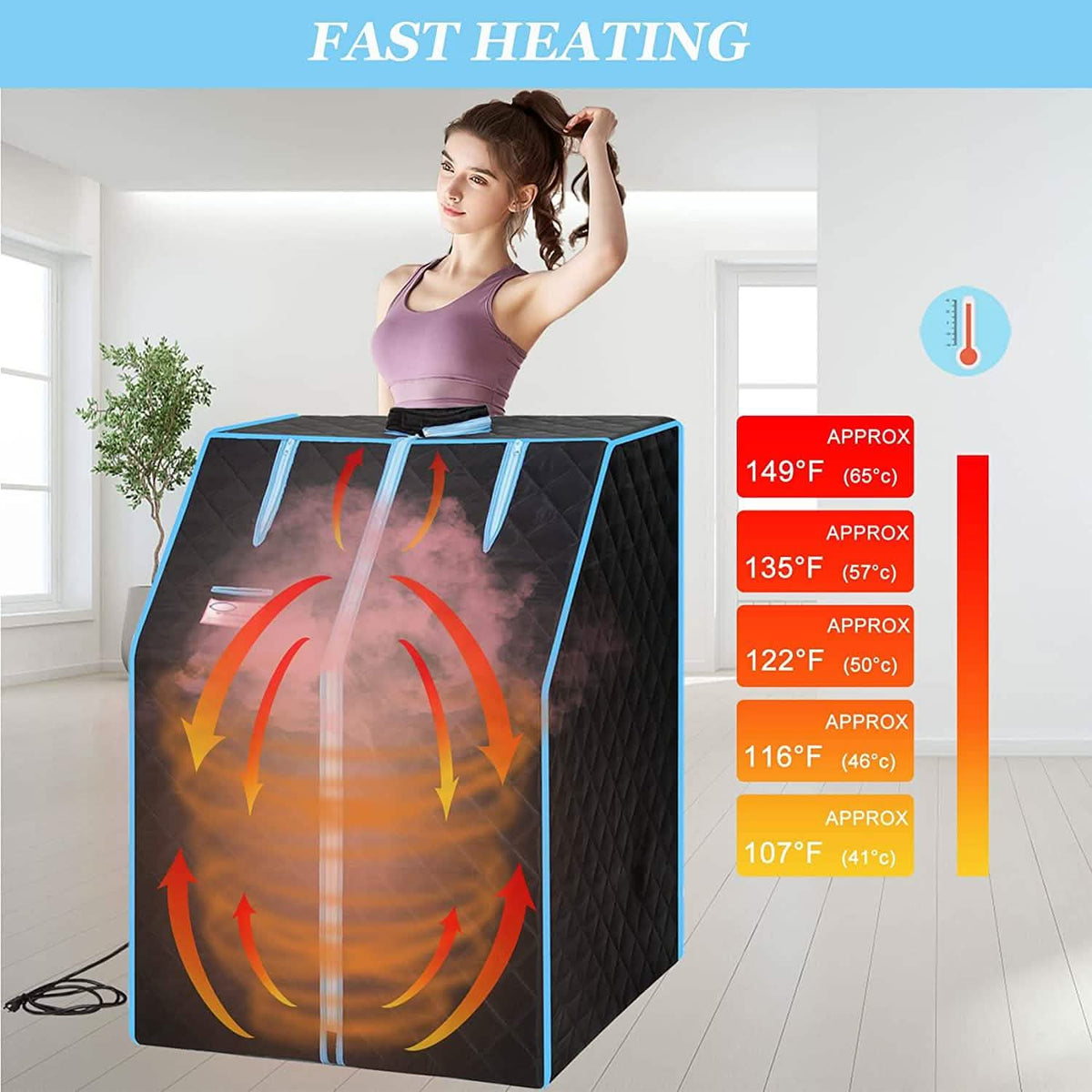One Person Portable Full Body Sauna Tent SPA Set for Home - A-1 Thread Vault