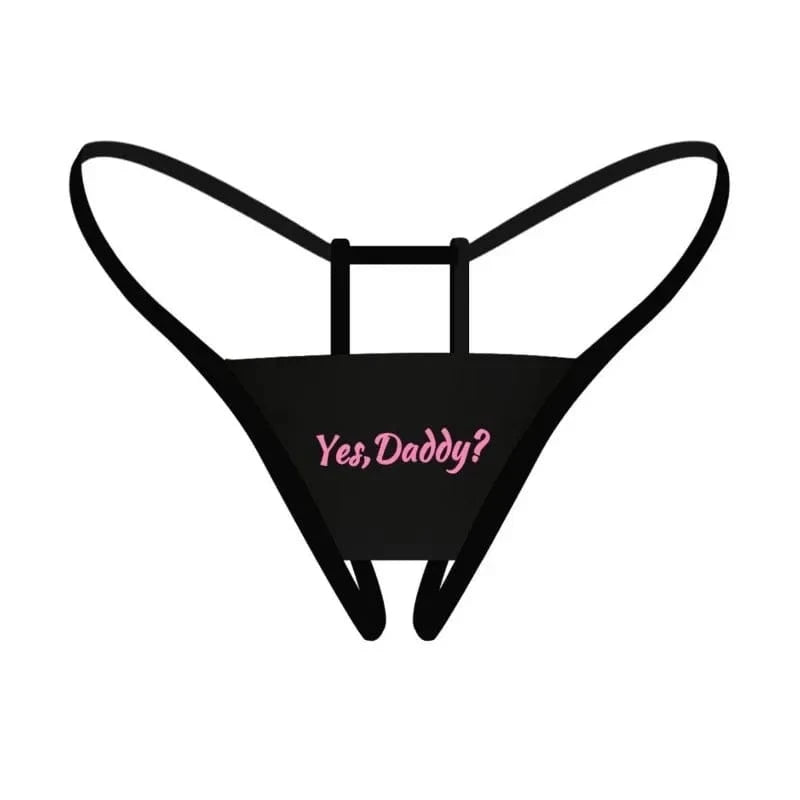 Open Type Women's Panties Crotch Opening Transparent G-strings Thongs Sexy Lingeries Letter Printing Solid Underwear For Lace - A-1 Thread Vault