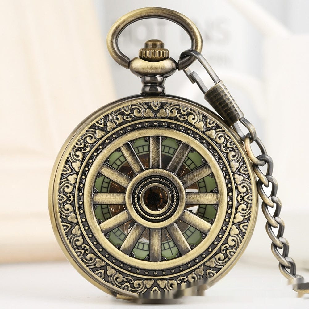 Openwork Carved Floral Roman-Style Pocket Watch - A-1 Thread Vault