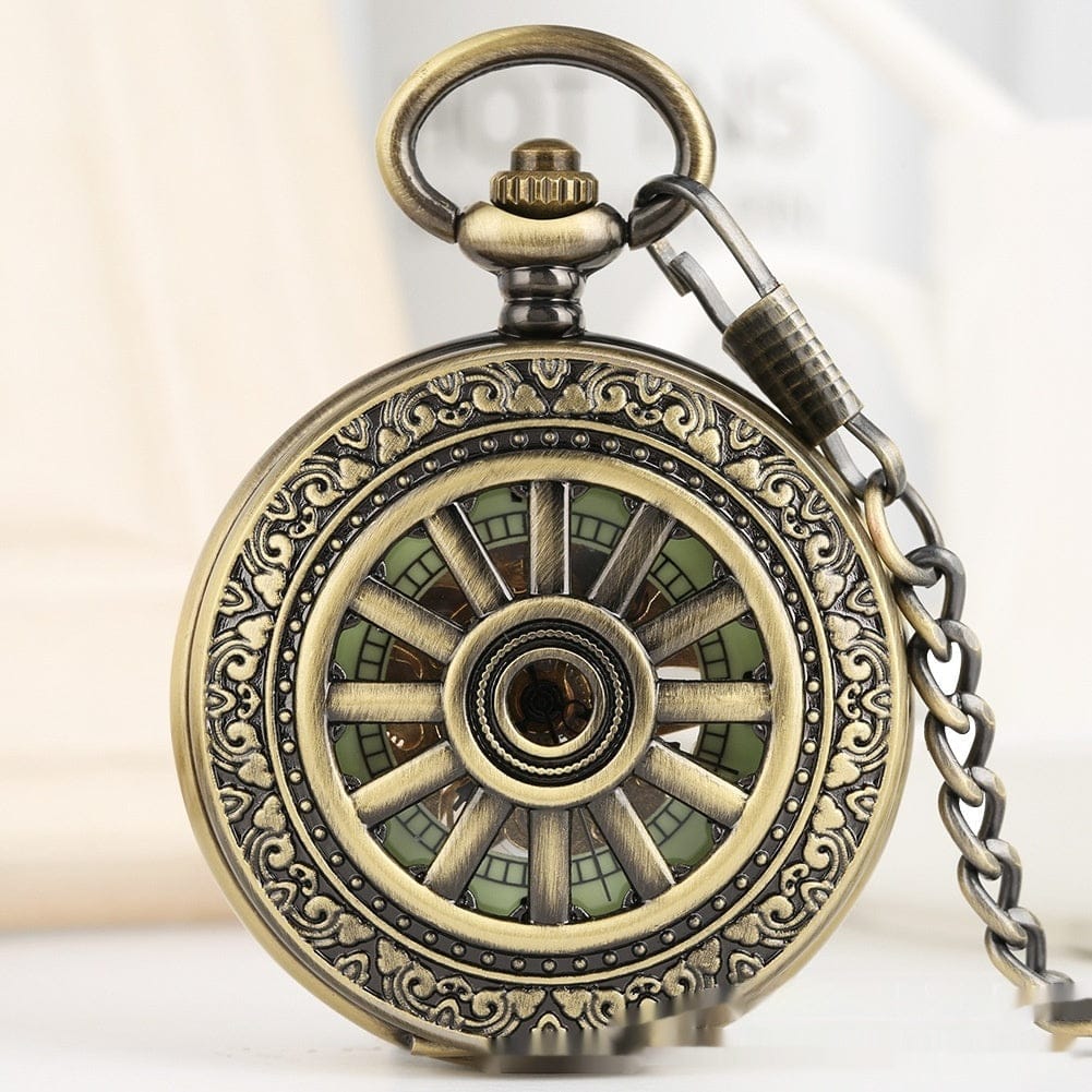 Openwork Carved Floral Roman-Style Pocket Watch - A-1 Thread Vault
