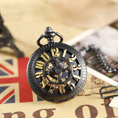 Openwork Carved Floral Roman-Style Pocket Watch - A-1 Thread Vault