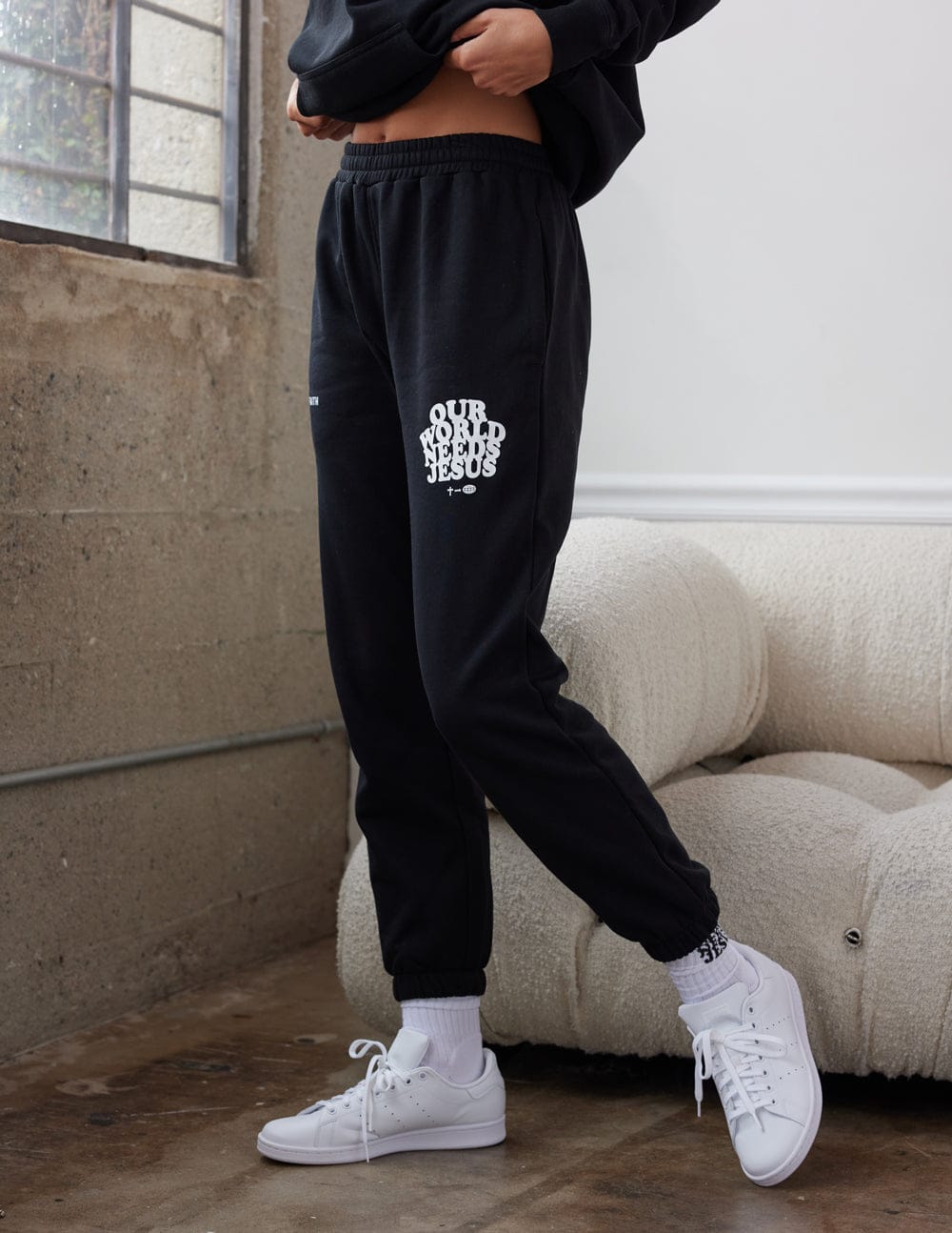 Our World Needs Jesus Black Unisex Sweatpant - A-1 Thread Vault