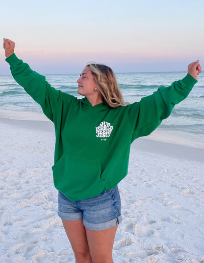 Our World Needs Jesus Unisex Hoodie - A-1 Thread Vault