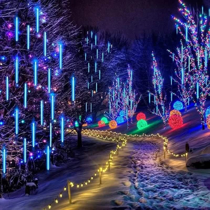 Outdoor Solar Meteor Christmas String Lights - A-1 Thread Vault