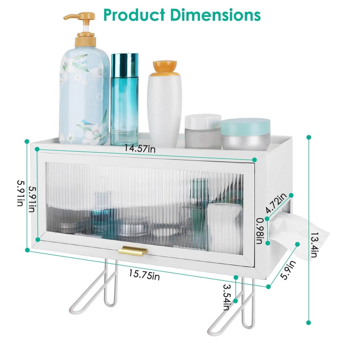 Over the Toilet Storage Cabinet with Dust-Proof Transparent Magnetic Door Side Opening - A-1 Thread Vault