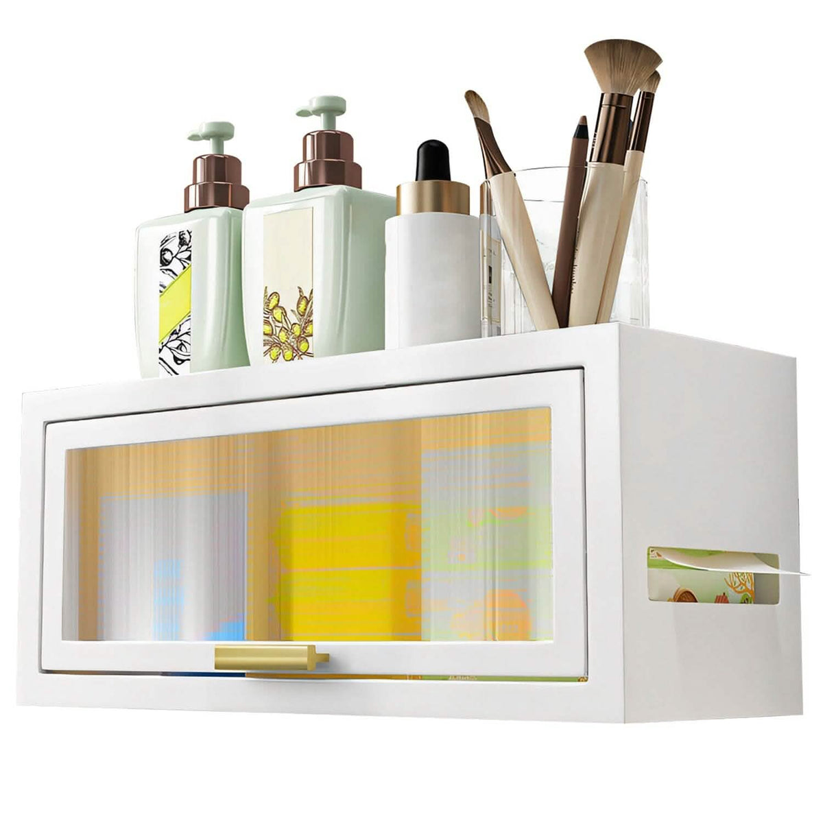 Over the Toilet Storage Cabinet with Dust-Proof Transparent Magnetic Door Side Opening - A-1 Thread Vault