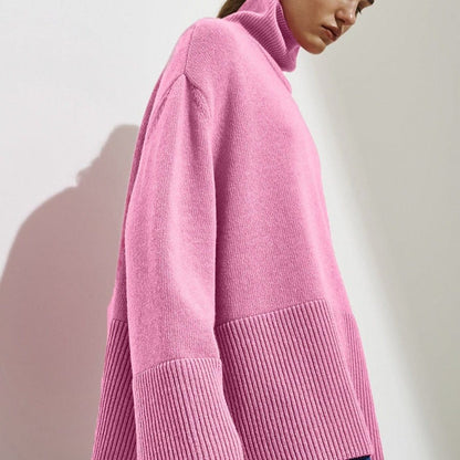 Oversized Turtleneck Sweater with Side Slits(MS251) - A-1 Thread Vault
