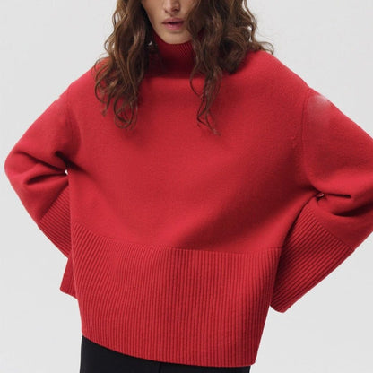 Oversized Turtleneck Sweater with Side Slits(MS251) - A-1 Thread Vault
