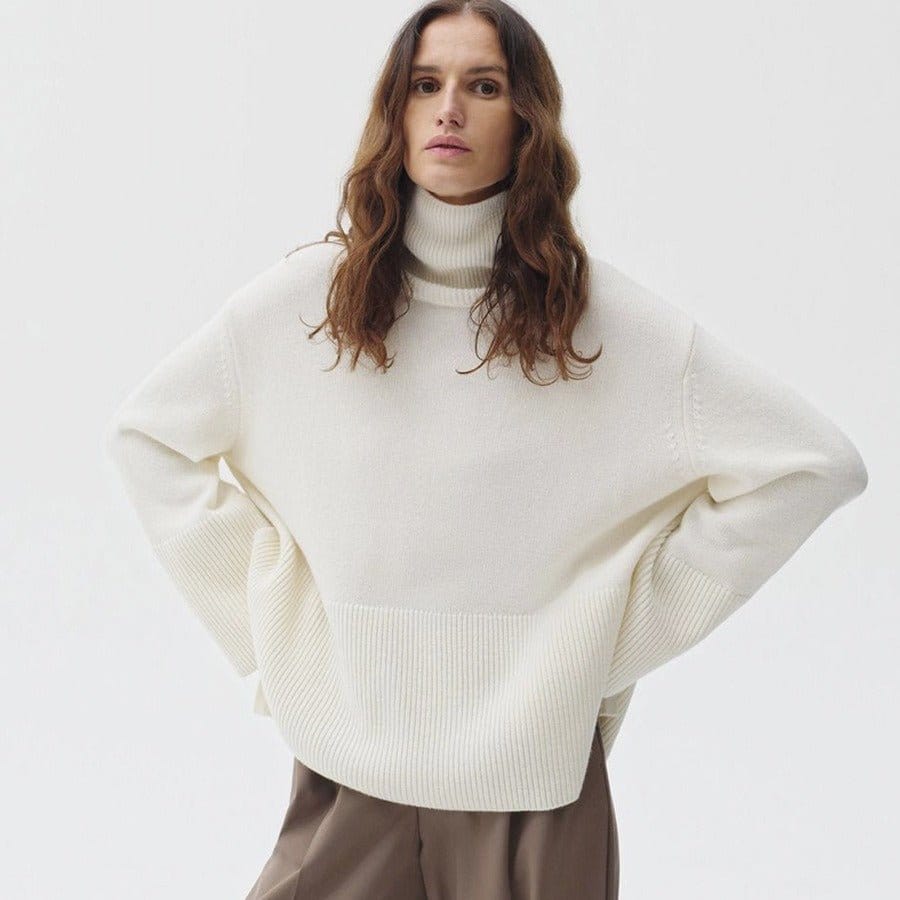Oversized Turtleneck Sweater with Side Slits(MS251) - A-1 Thread Vault