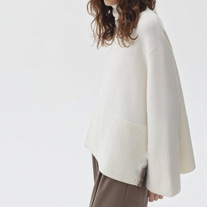 Oversized Turtleneck Sweater with Side Slits(MS251) - A-1 Thread Vault