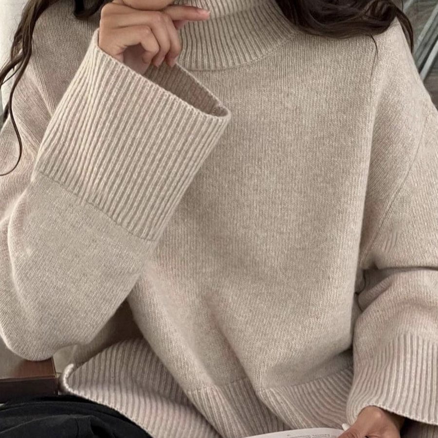 Oversized Turtleneck Sweater with Side Slits(MS251) - A-1 Thread Vault