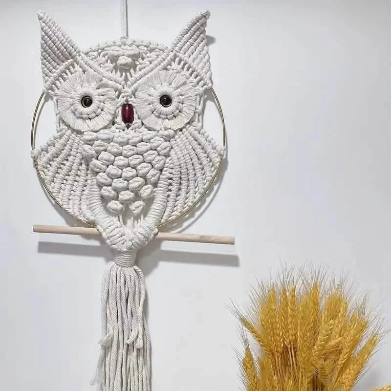 Owl Macrame Home Tapestry Boho Tapestry Wall Hanging - A-1 Thread Vault