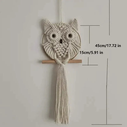Owl Macrame Home Tapestry Boho Tapestry Wall Hanging - A-1 Thread Vault