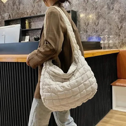 Padded Argyle Quilted Crossbody Hobo Bag - A-1 Thread Vault