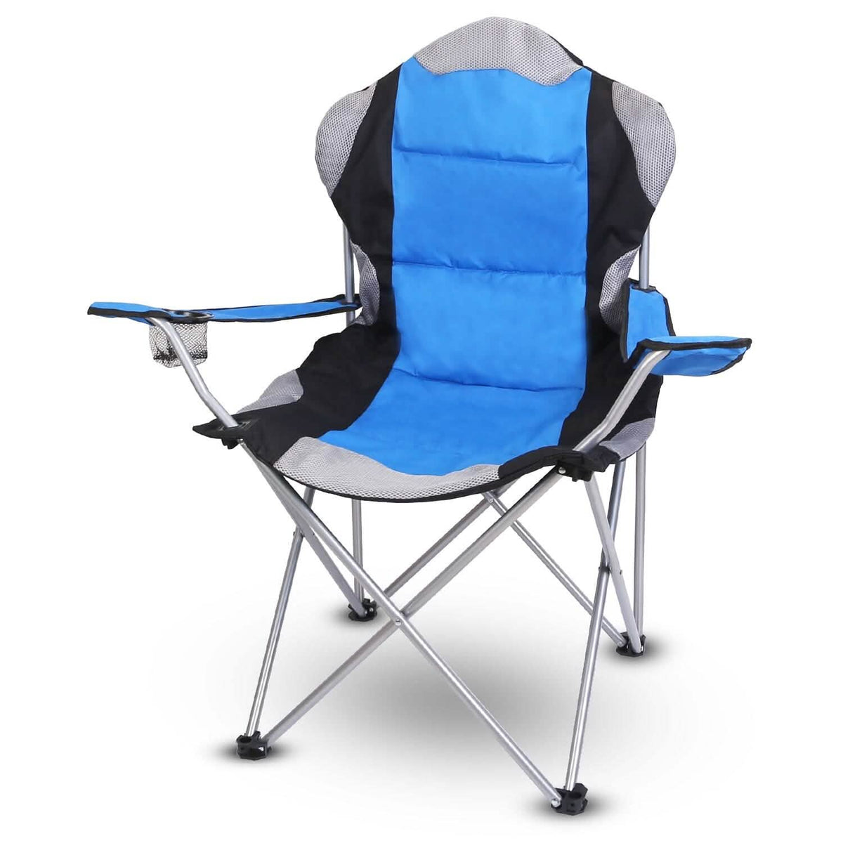 Padded Seat Arm Back Foldable Camping Chair Heavy Duty Steel Lawn - A-1 Thread Vault