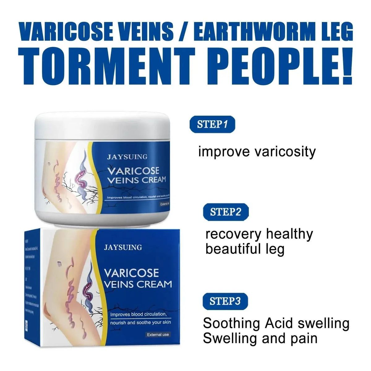 Pain Relief Leg Spider Veins Vasculitis Promote Circulation Smooth Metabolism 30g Exfoliation - A-1 Thread Vault