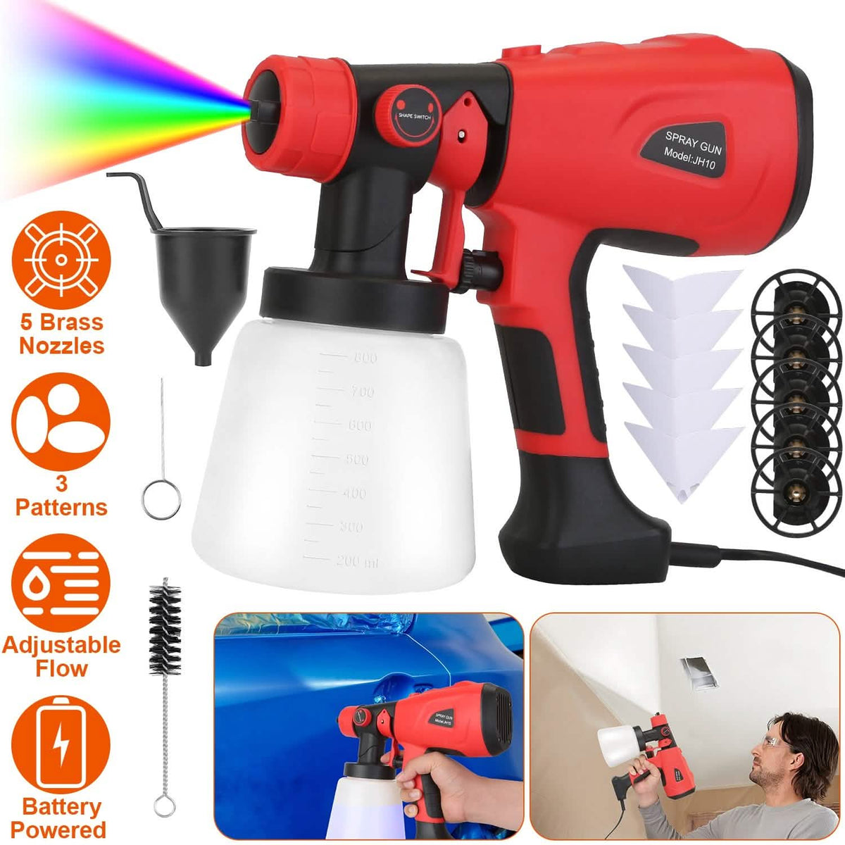 Paint Sprayer HVLP Handheld Painter with 3 Spray Patterns - A-1 Thread Vault