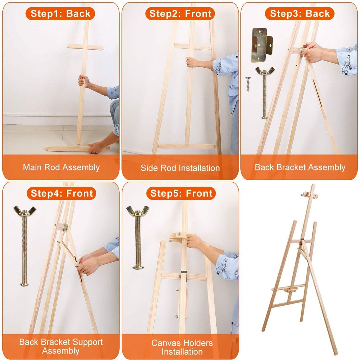Painting Easel Stand Wooden Inclinable A Frame Tripod - A-1 Thread Vault