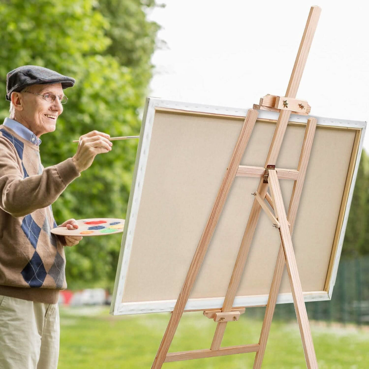 Painting Easel Stand Wooden Inclinable A Frame Tripod - A-1 Thread Vault