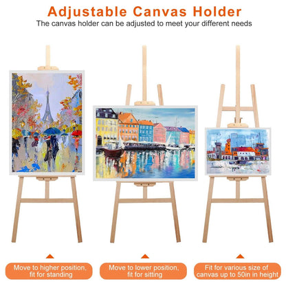 Painting Easel Stand Wooden Inclinable A Frame Tripod - A-1 Thread Vault
