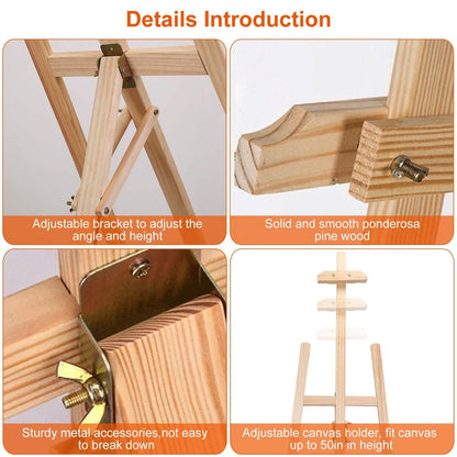 Painting Easel Stand Wooden Inclinable A Frame Tripod - A-1 Thread Vault