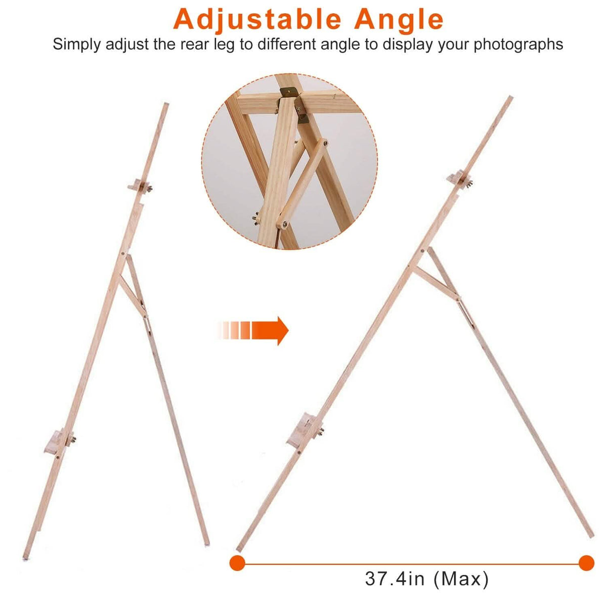 Painting Easel Stand Wooden Inclinable A Frame Tripod - A-1 Thread Vault