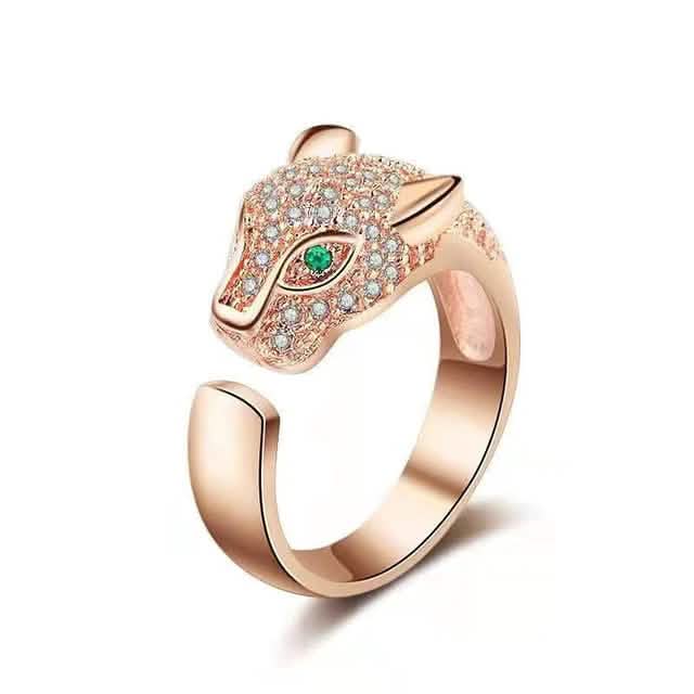Panther Ring Metal Leopard Rings Cubic Zirconia - A-1 Thread Vault