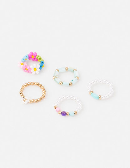 Pastel Beaded Ring Set - A-1 Thread Vault