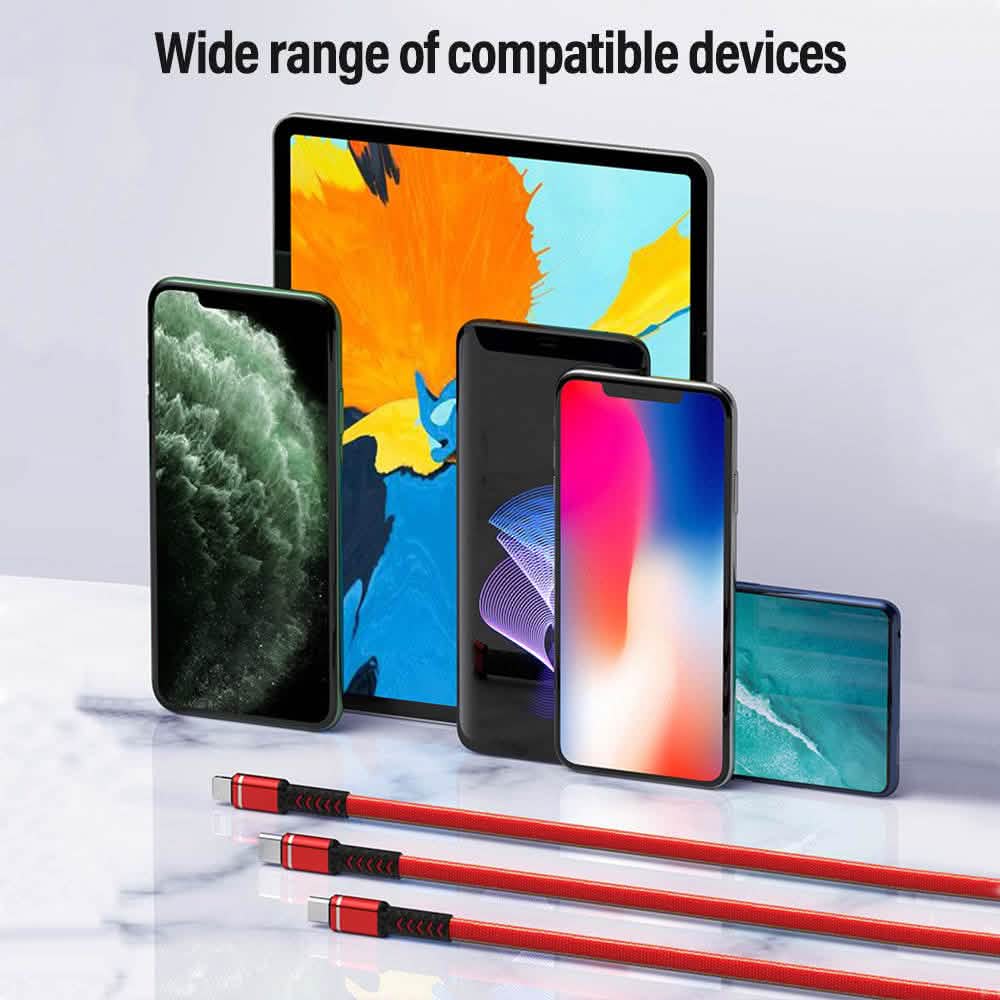 PBG 3-in-1 Cable Mesh/Nylon Braided HQ Multi Device Charging (Lightning, USB-C , Micro) - A-1 Thread Vault