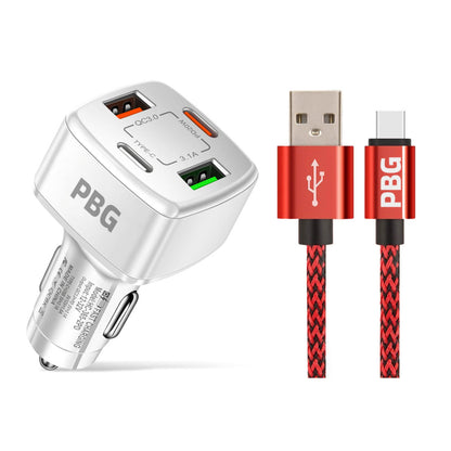 PBG 4 Port PD/USB Car Charger and 10Ft. Zebra Style Lightning Cable Bundle - A-1 Thread Vault