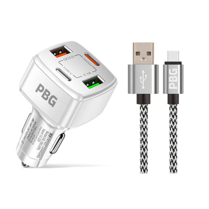 PBG 4 Port PD/USB Car Charger and 10Ft. Zebra Style Lightning Cable Bundle - A-1 Thread Vault