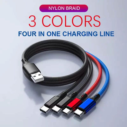 PBG LED 6-Port Car Charger and 4 in 1 Nylon Charging Cable Bundle - A-1 Thread Vault