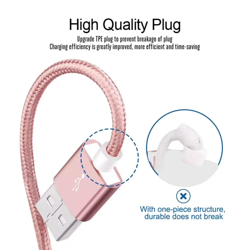 PBG XL 10Ft. Lightning Cable's Nylon Woven Protection - A-1 Thread Vault