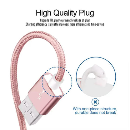 PBG XL 10Ft. Lightning Cable's Nylon Woven Protection - A-1 Thread Vault