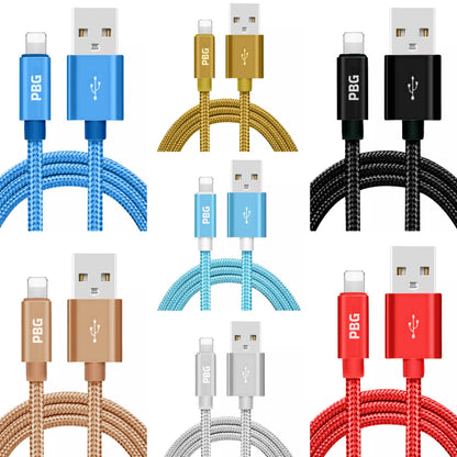 PBG XL 10Ft. Lightning Cable's Nylon Woven Protection - A-1 Thread Vault