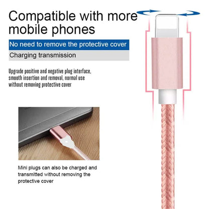 PBG XL 10Ft. Lightning Cable's Nylon Woven Protection - A-1 Thread Vault