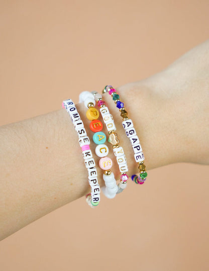 Peace Multicolored Letter Bracelet - A-1 Thread Vault